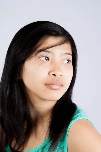 Pretty Asian Woman Pondering — Stock Photo, Image