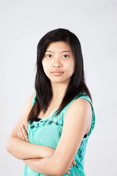 Mulher Asiática Bonita Ponderando — Fotografia de Stock