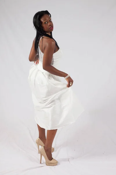 Pretty Black Woman Dancing — Stock Photo, Image