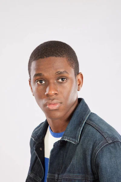 Pensive Black Man Looking Serious — Stock fotografie