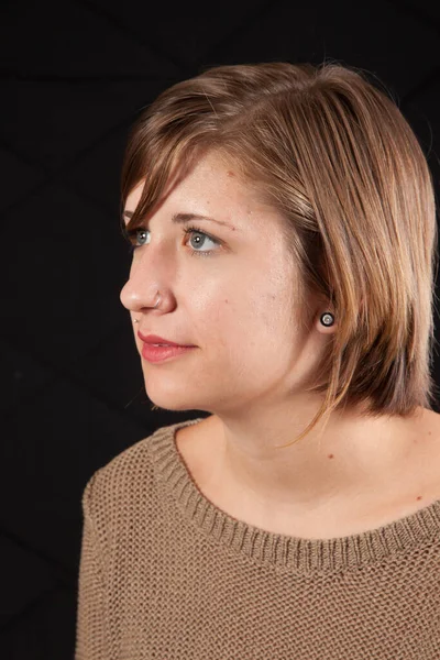 Mujer Bastante Caucásica Con Una Sonrisa Agradable — Foto de Stock