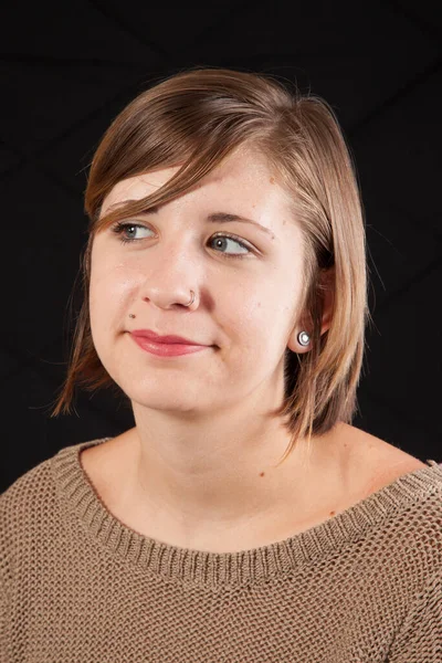 Mujer Bastante Caucásica Con Una Sonrisa Agradable — Foto de Stock