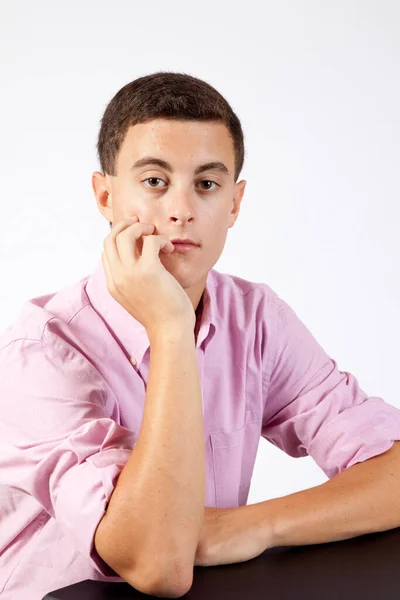 Thoughtful Young Caucasian Man — Stock Photo, Image