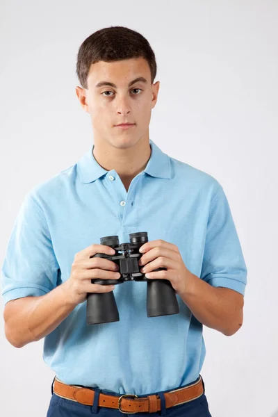 Nachdenklicher Mann Mit Bonogläser — Stockfoto