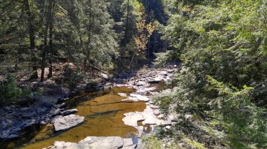 Nehir dağlarda çağlıyor.