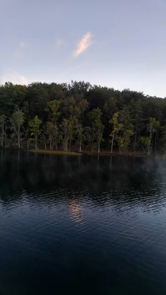 Lac Matin Avec Brume — Photo