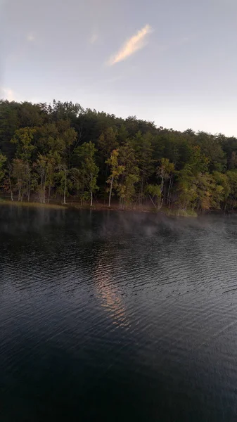 Lac Matin Avec Brume — Photo