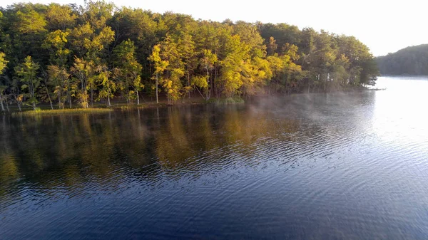 Lac Matin Avec Brume — Photo