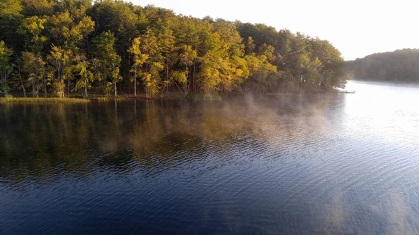 Lac Matin Avec Brume — Photo