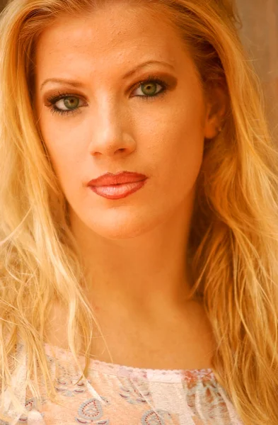 Pretty Blonde Model Face Shot — Stock Photo, Image