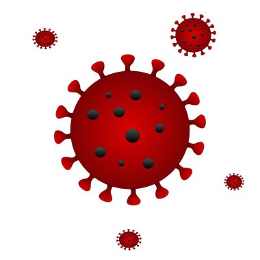 Coronavirus 2019-nCoV. Corona virüs ikonu. Çin patojenik solunum enfeksiyonları. Grip salgını. Corona virüsünden Virion. Vektör