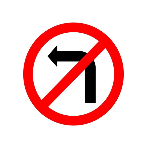 Sola Dönme Trafik Şareti Vektör Llüstrasyonu Beyaz Arkaplanda Zole Etme — Stok fotoğraf