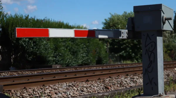 Barriär Vid Järnvägsstationen — Stockfoto