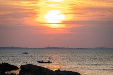 Rockport, Massachusetts 'ten günbatımı sahnesi.