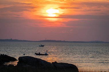 Rockport, Massachusetts 'ten günbatımı sahnesi.