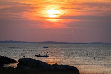 Rockport, Massachusetts 'ten günbatımı sahnesi.
