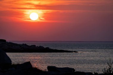 Rockport, Massachusetts 'ten günbatımı sahnesi.