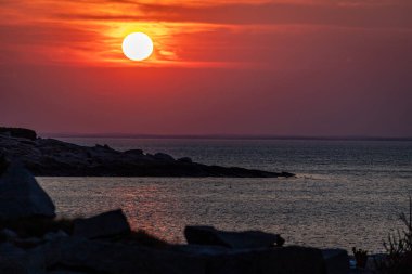 Rockport, Massachusetts 'ten günbatımı sahnesi.