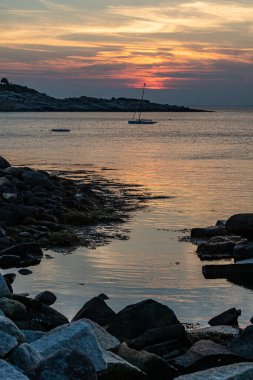 Rockport, Massachusetts 'ten günbatımı sahnesi.
