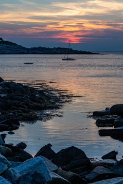 Rockport, Massachusetts 'ten günbatımı sahnesi.