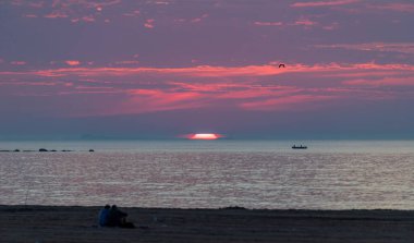 Rockport, Massachusetts 'ten günbatımı sahnesi.