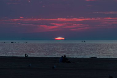 Rockport, Massachusetts 'ten günbatımı sahnesi.