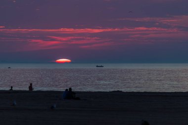 Rockport, Massachusetts 'ten günbatımı sahnesi.