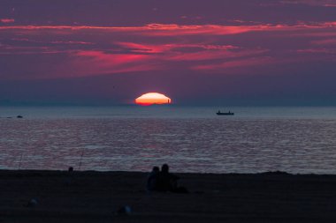 Rockport, Massachusetts 'ten günbatımı sahnesi.