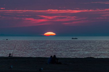 Rockport, Massachusetts 'ten günbatımı sahnesi.