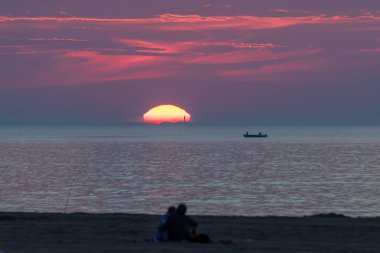 Rockport, Massachusetts 'ten günbatımı sahnesi.