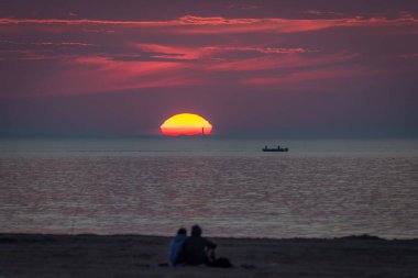 Rockport, Massachusetts 'ten günbatımı sahnesi.