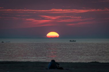 Rockport, Massachusetts 'ten günbatımı sahnesi.