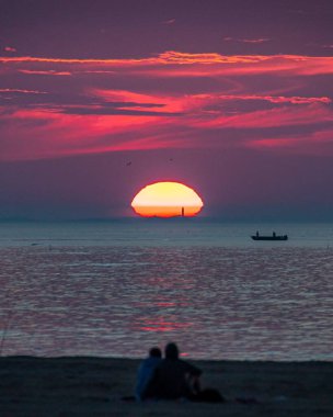 Rockport, Massachusetts 'ten günbatımı sahnesi.
