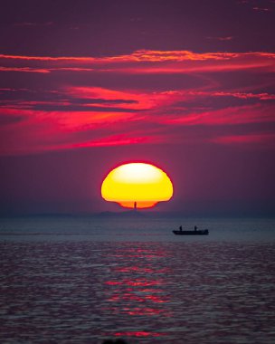 Rockport, Massachusetts 'ten günbatımı sahnesi.