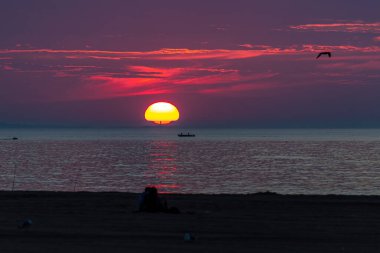 Rockport, Massachusetts 'ten günbatımı sahnesi.
