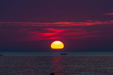 Rockport, Massachusetts 'ten günbatımı sahnesi.