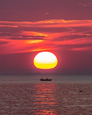 Rockport, Massachusetts 'ten günbatımı sahnesi.