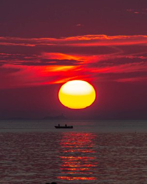 Rockport, Massachusetts 'ten günbatımı sahnesi.
