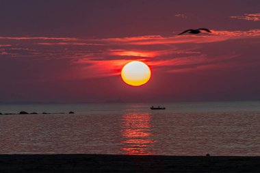 Rockport, Massachusetts 'ten günbatımı sahnesi.