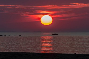 Rockport, Massachusetts 'ten günbatımı sahnesi.
