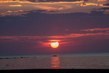 Rockport, Massachusetts 'ten günbatımı sahnesi.