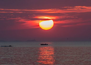 Rockport, Massachusetts 'ten günbatımı sahnesi.