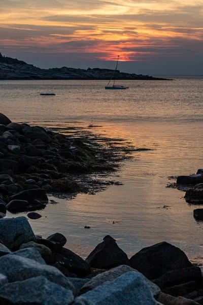 Pôr Sol Cena Rockport Massachusetts — Fotografia de Stock