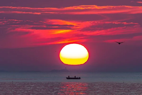 Escena Del Atardecer Desde Rockport Massachusetts — Foto de Stock