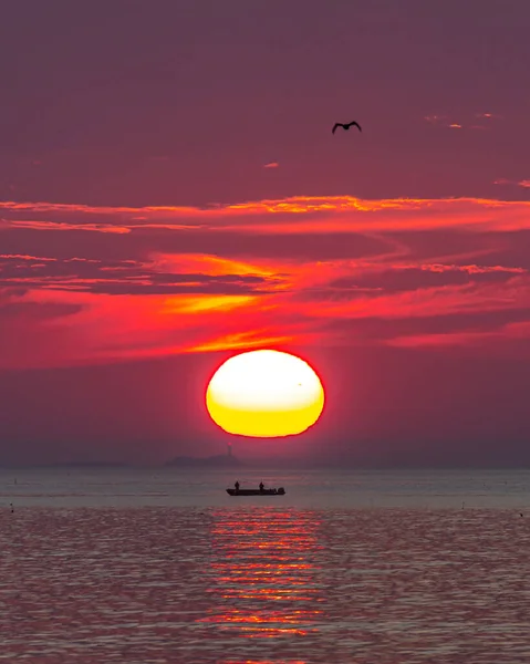 Escena Del Atardecer Desde Rockport Massachusetts — Foto de Stock