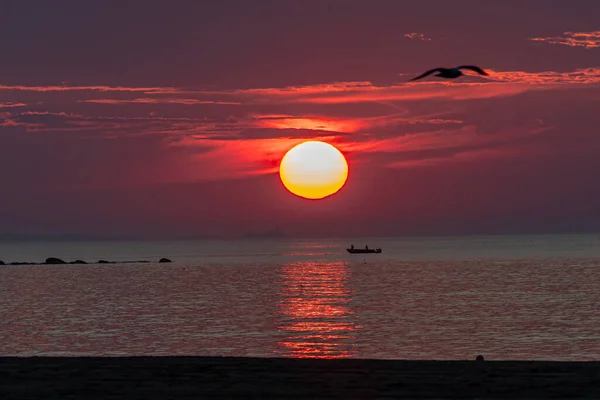 Pôr Sol Cena Rockport Massachusetts — Fotografia de Stock