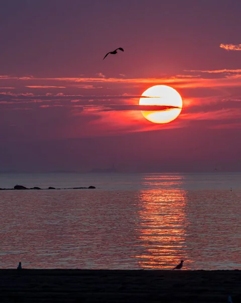 Pôr Sol Cena Rockport Massachusetts — Fotografia de Stock