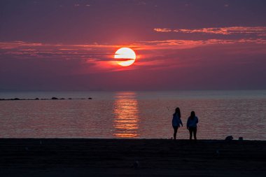 Rockport, Massachusetts 'ten günbatımı sahnesi.