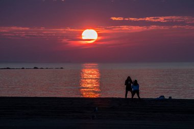 Rockport, Massachusetts 'ten günbatımı sahnesi.