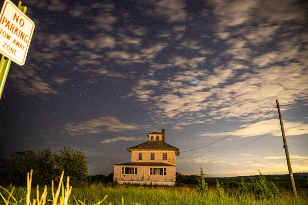 Vía Láctea Cielo Sobre Castillo Rockport Massachusetts — Foto de Stock